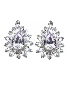 PENDIENTES DE FIESTA CORTOS BRILLO CRISTAL ELEGANTE PARA BODAS