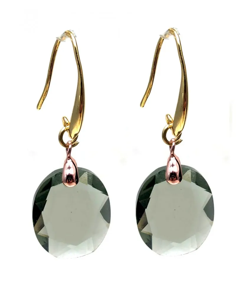 PENDIENTES DE MUJER CON LAGRIMA DE CRISTAL DE JOYERIA FUCSIA 