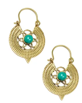PENDIENTES DORADOS PARA MUJER CON PIEDRAS SEMIPRECIOSAS