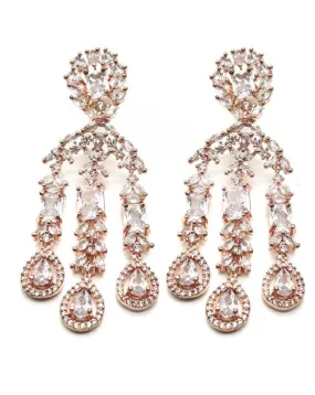 PENDIENTES LARGOS CON PEDRERIA ESTILO ANTIGUO PARA BODAS