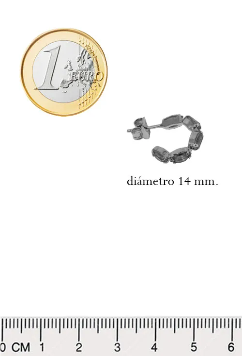 PENDIENTES PLATA CHAPADA SEMICIRCULARES CON PIEDRAS AZULES 273_A413608DT