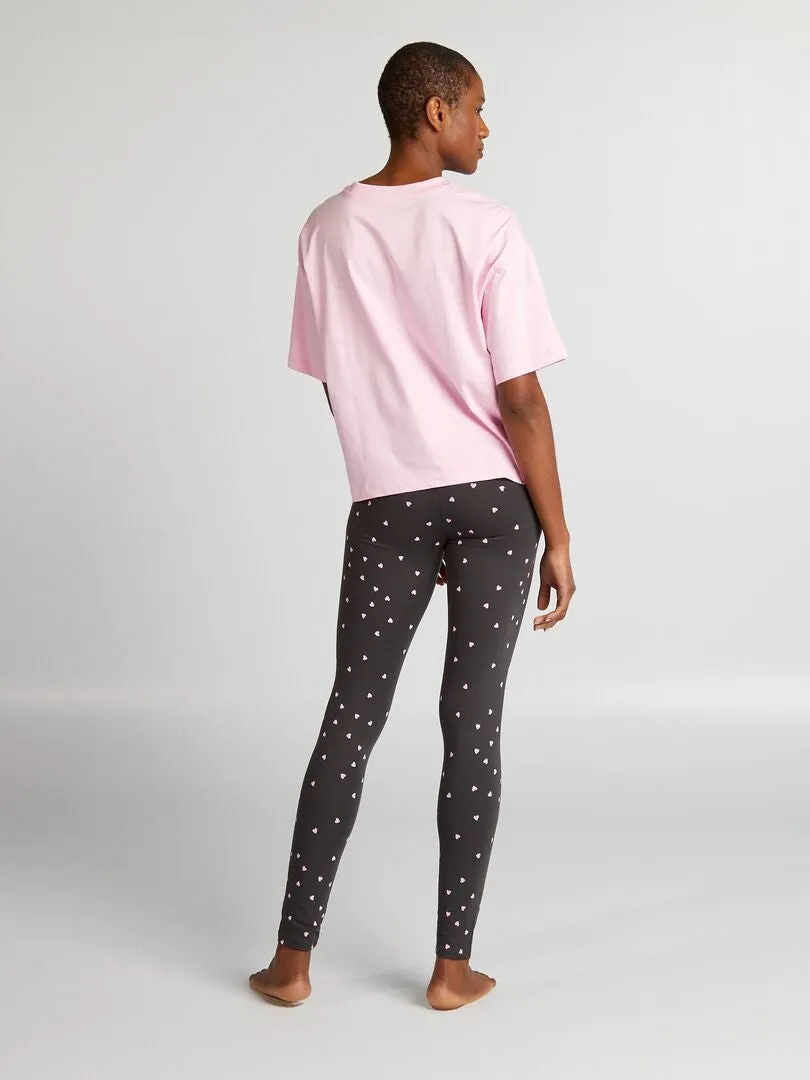 PIJAMA LARGO 'STITCH'  2 PIEZAS  ROSA