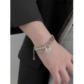 Pulsera de cadena en capas con abalorios de dibujos animados