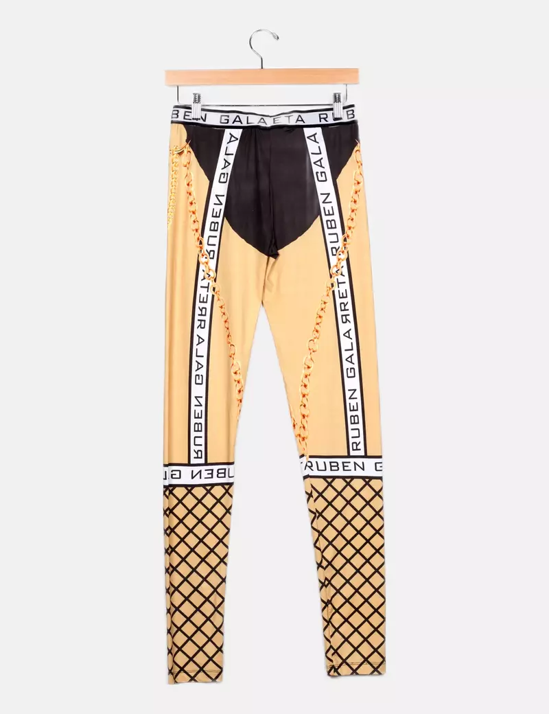 Ruben Galarreta Legging amarillo estampado cadenas