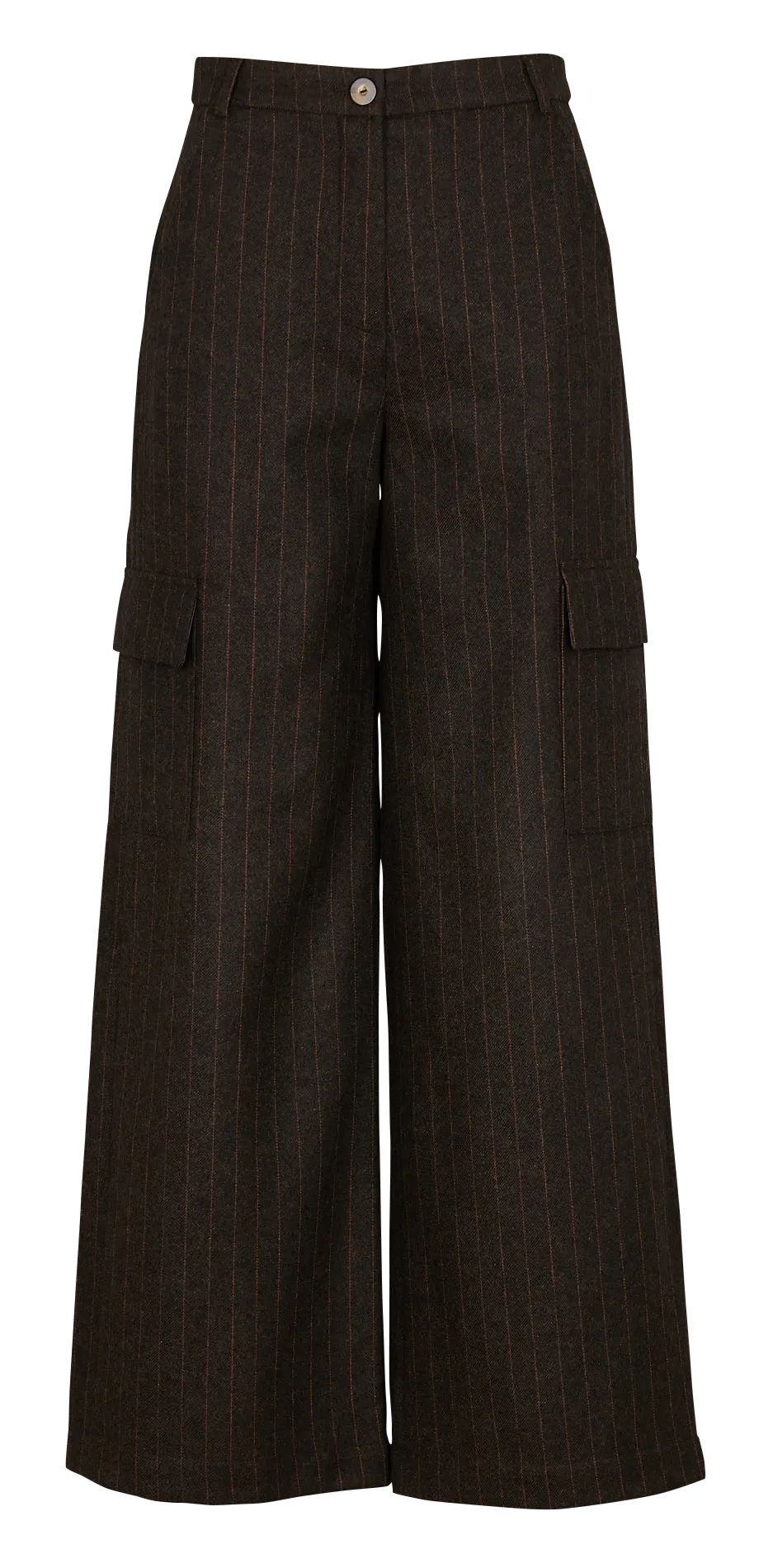 SABLE  PANTALóN AMPLIO DE MEZCLA DE LANA DECLIC EN MARRON