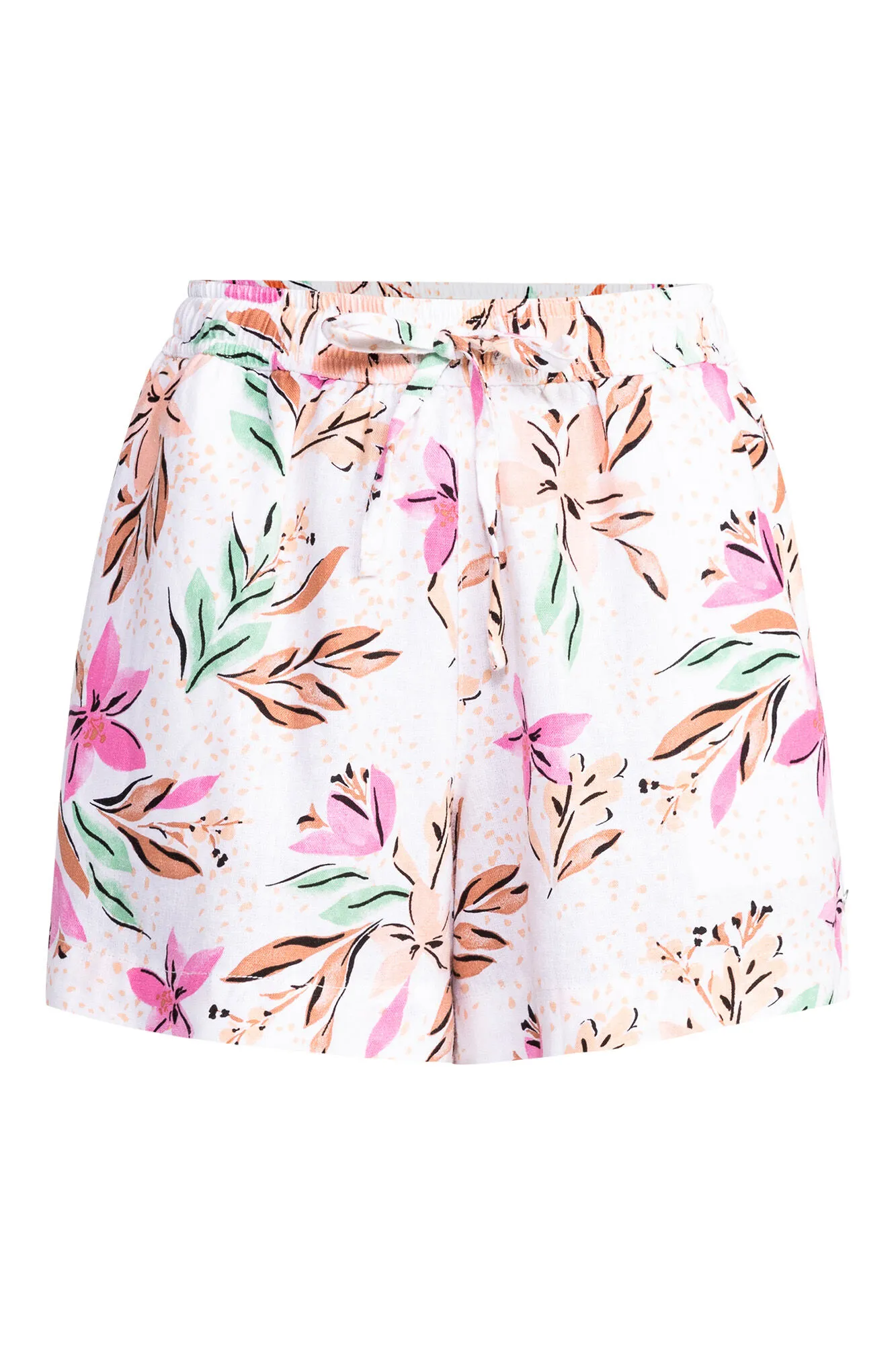 Short de playa con cintura elástica y con lino para Mujer