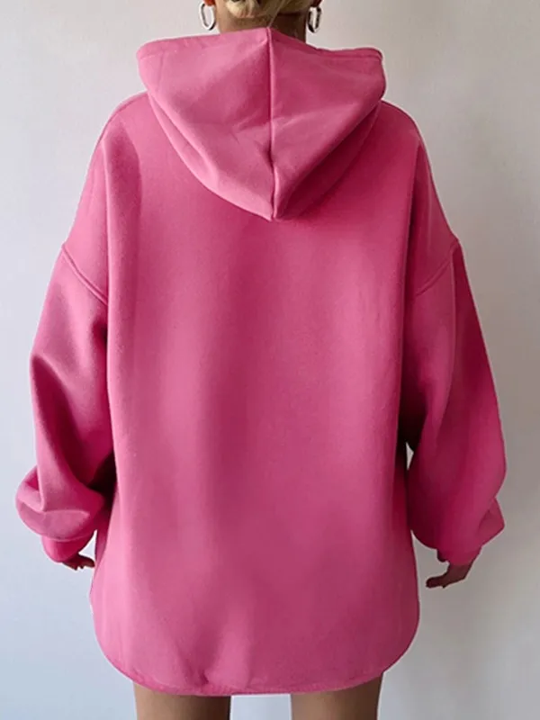 Sudadera con capucha extragrande con estampado de letras en color en contraste