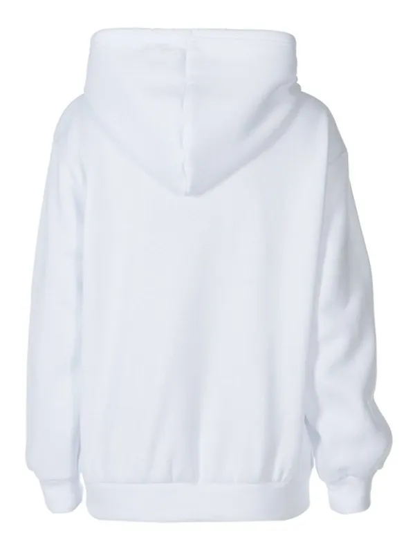 Sudadera con capucha y estampado de letras de diamantes de imitación