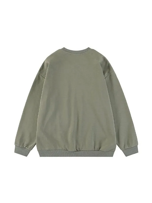 Sudadera con estampado de rosas y letras vintage para hombre
