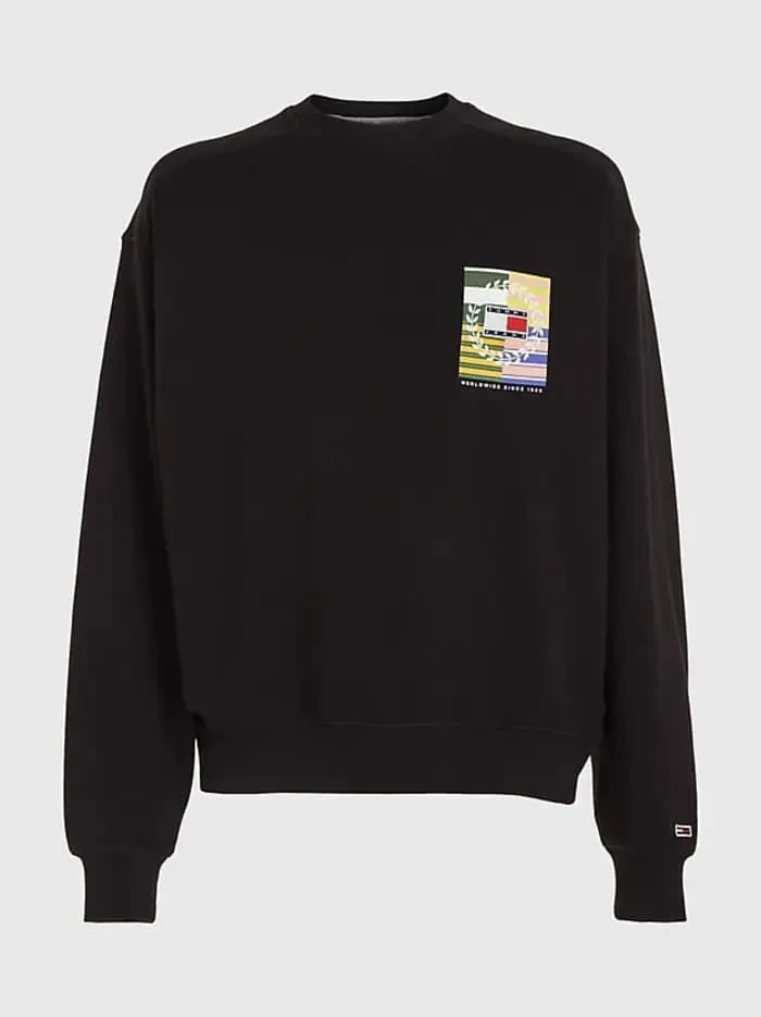 Sudadera sin capucha Tommy Jeans DM0DM16808 BDS negro