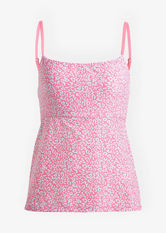 SUJETADOR DE TANKINI AZUL CLAROROSA CON ESTAMPADO DE LEOPARDO