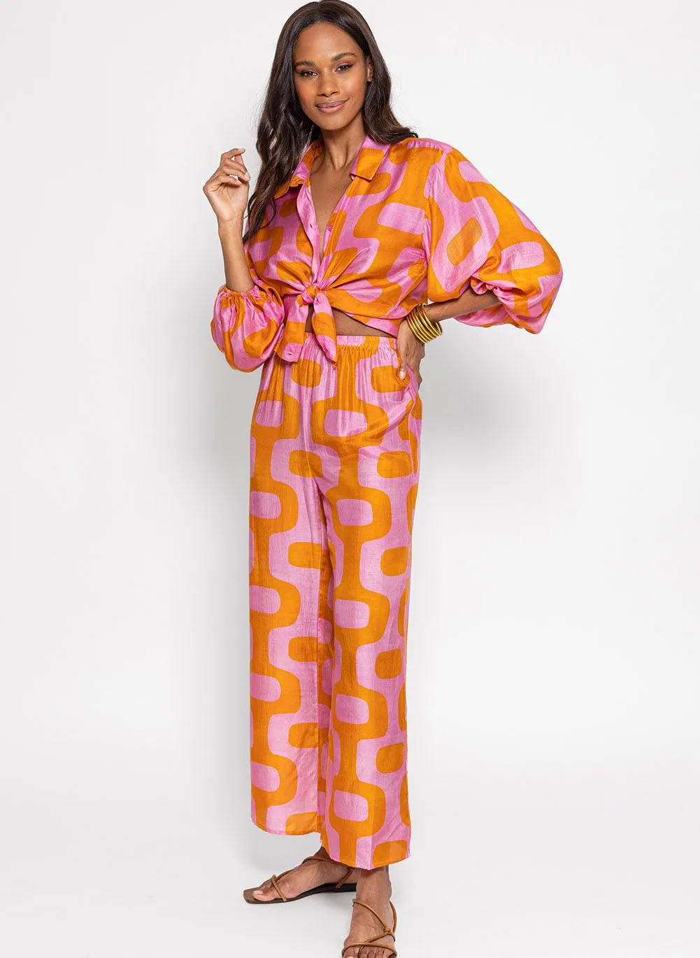 SUNDRESS JOE  PANTALóN RECTO FLUIDO ESTAMPADO EN MULTICOLOR