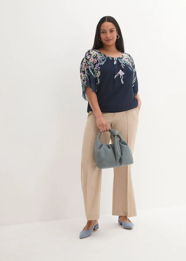 Túnica con estampado Azul marino de flores