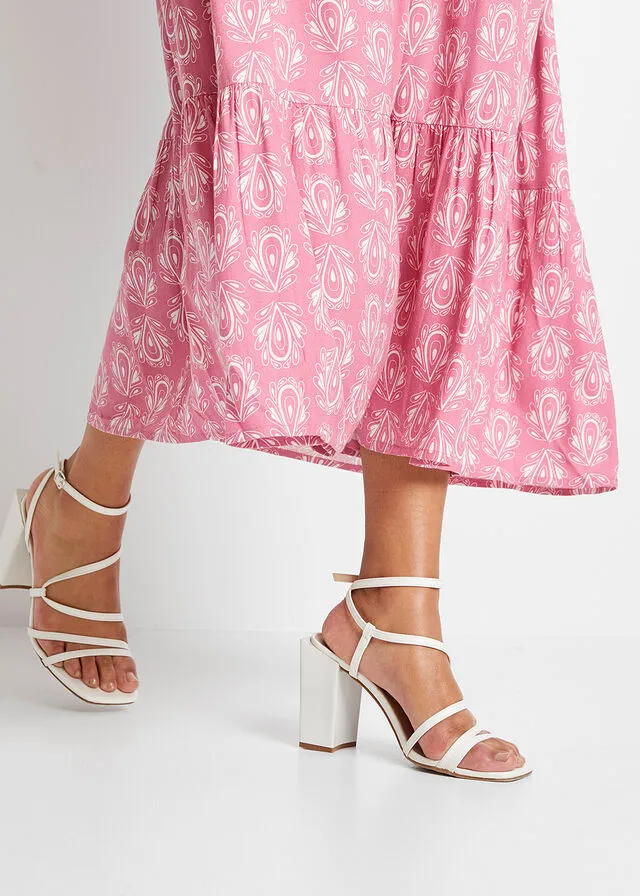 Vestido con aspecto de craftán Frambuesa estampado