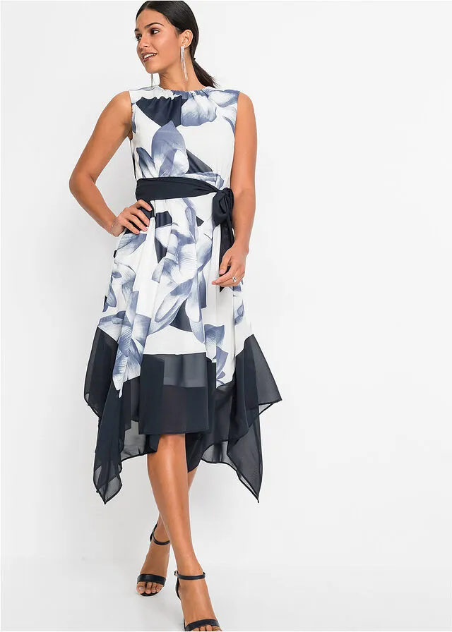 Vestido con estampado de flores Azul oscuro de flores