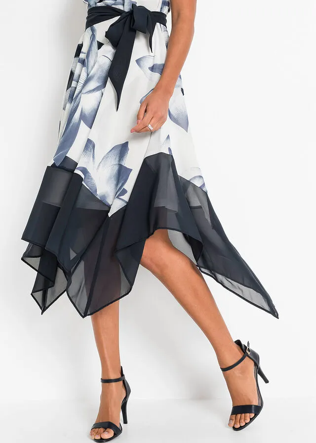 Vestido con estampado de flores Azul oscuro de flores