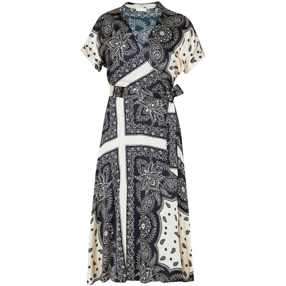 Vestido de raso estampado