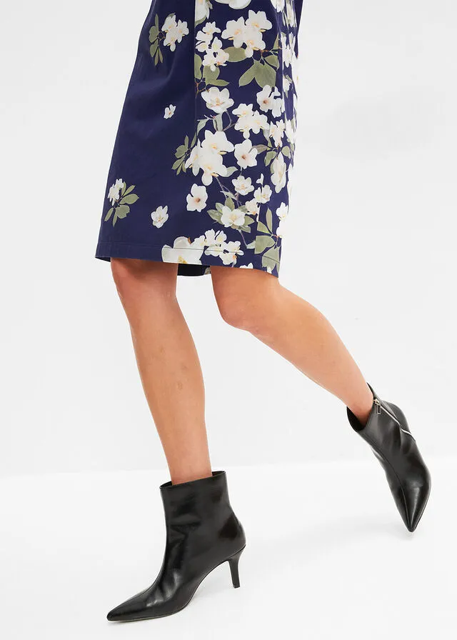 Vestido de tubo Azul marino con estampado de flores