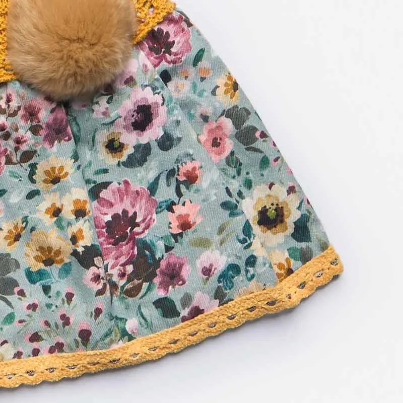 Vestido niña mostaza con estampado flores de Juliana