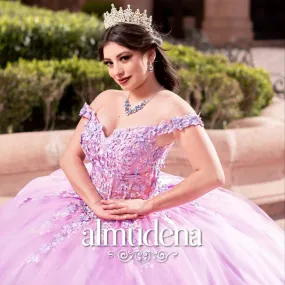 Vestido para Quinceañera lila con Flores
