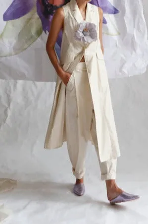 VESTIDO SIN MANGAS POPELN CREMA
