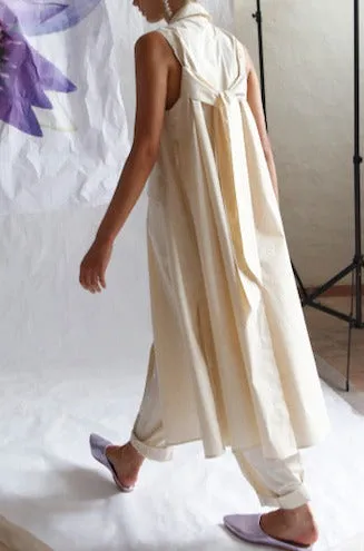 VESTIDO SIN MANGAS POPELN CREMA