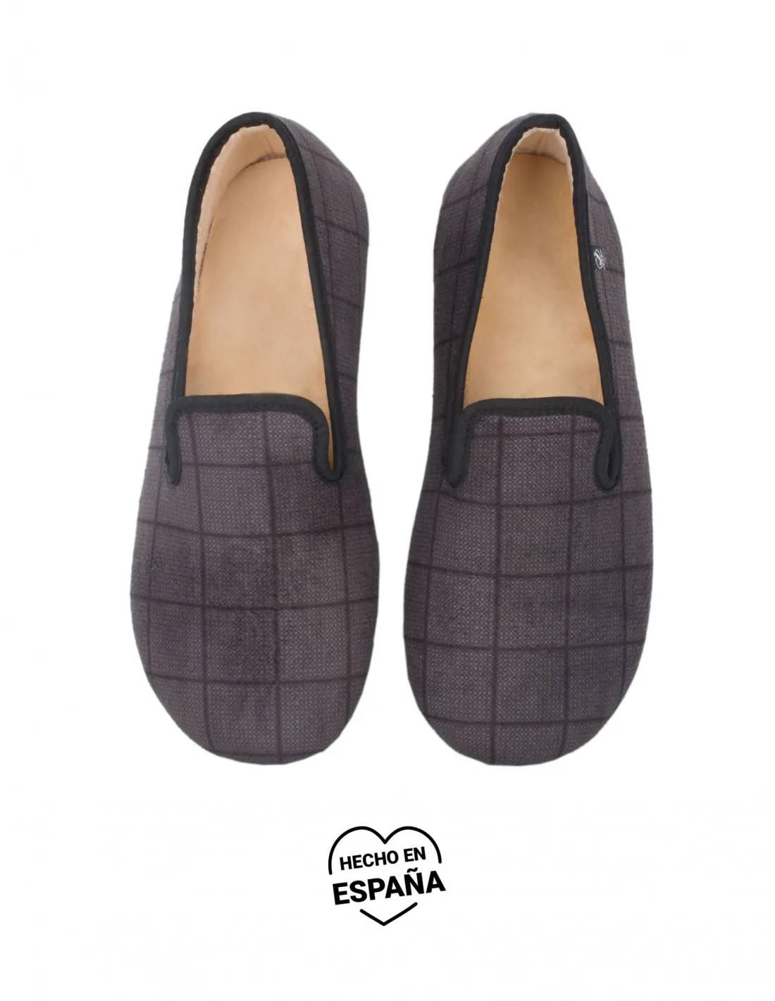 Zapatillas Casa Cerradas Cuadros Grises
