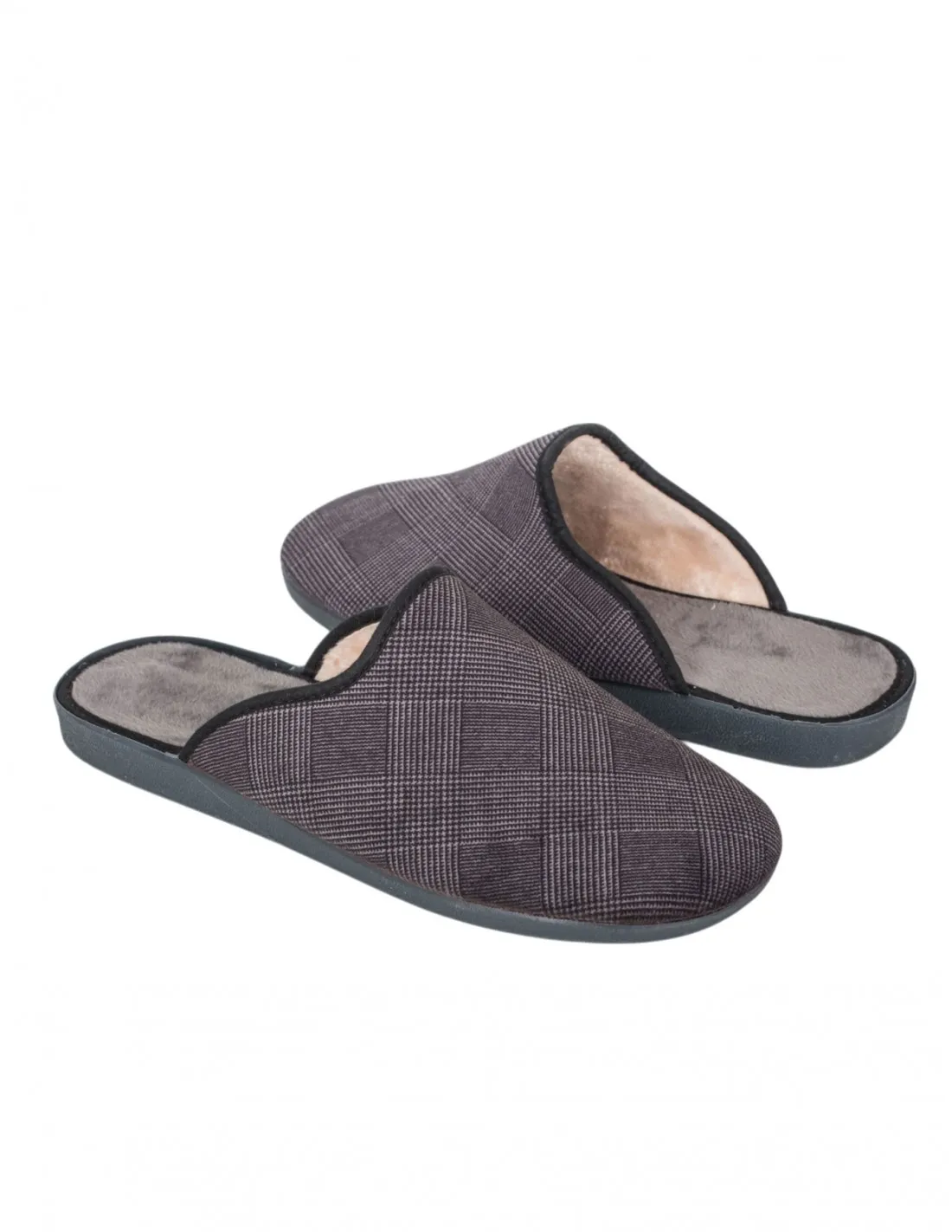 Zapatillas Casa Cuadros Gris