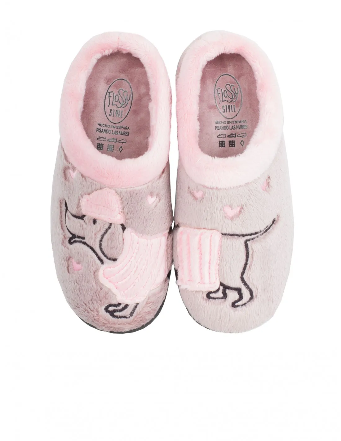 Zapatillas Casa Perro Rosa