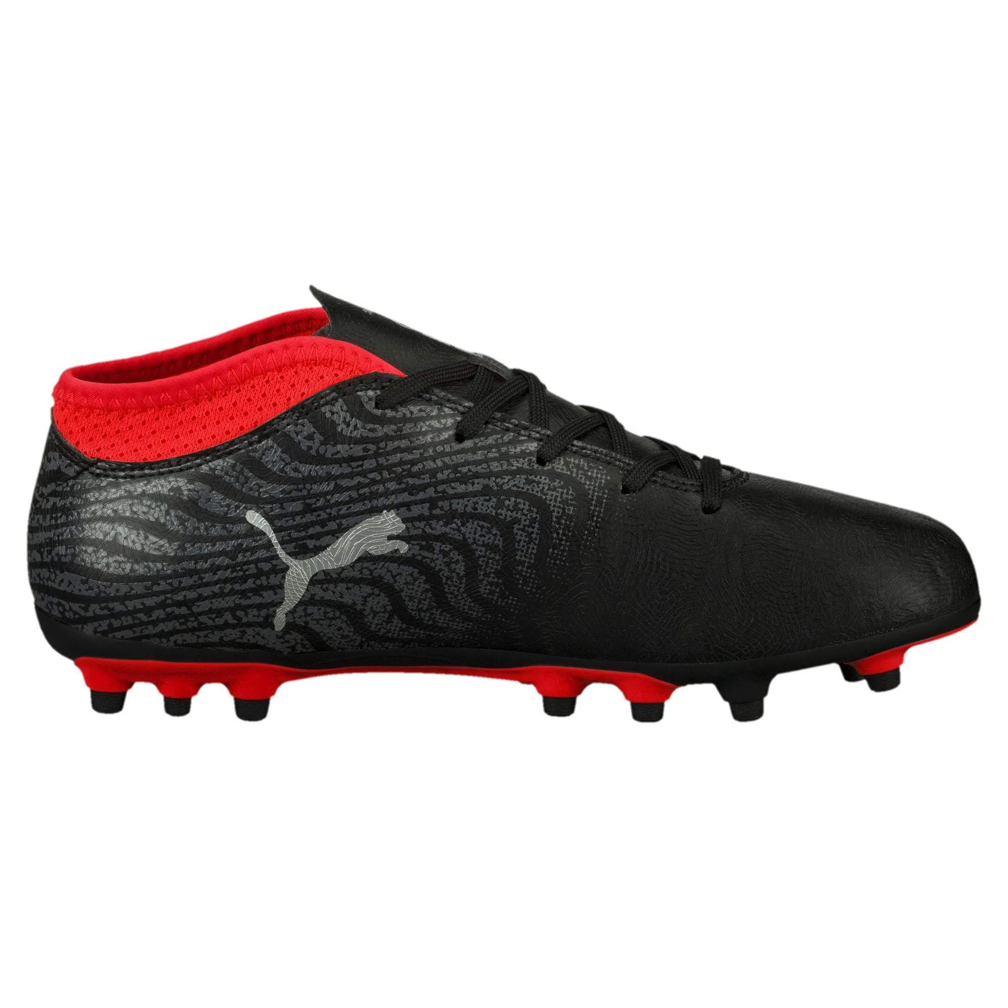 Zapatos Fútbol Hombre Puma One 18.4 Negro/Plateado/Rojo