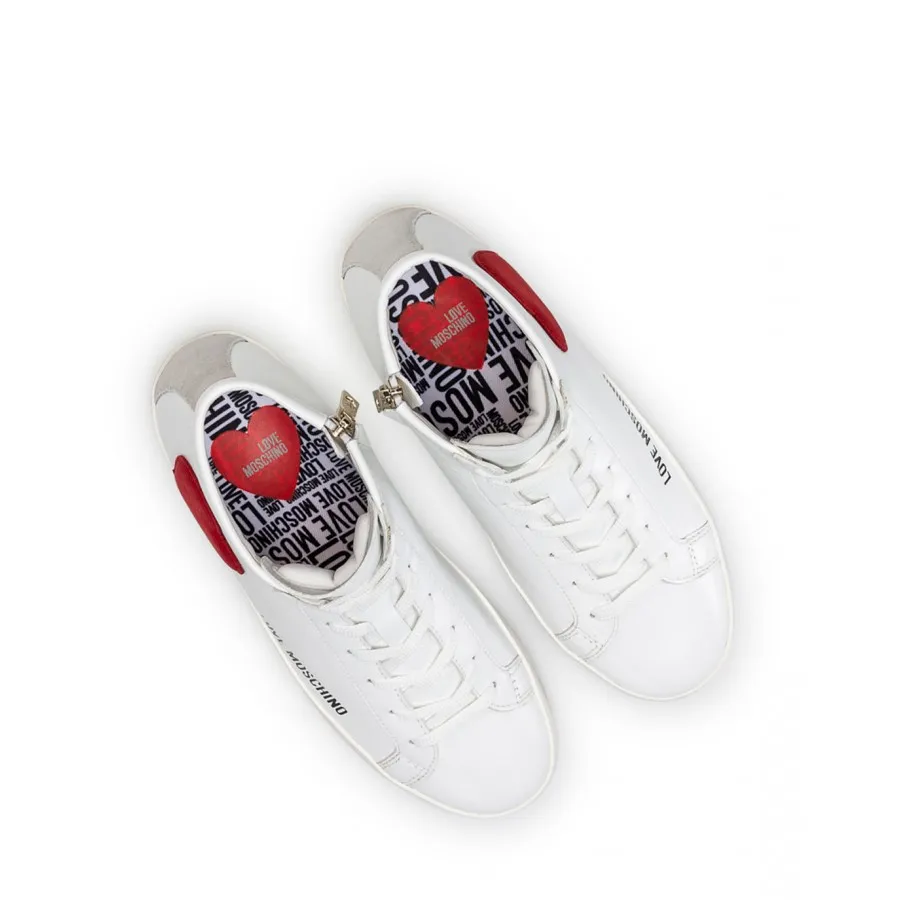 Zapatos Mujeres Sneakers LOVE MOSCHINO JA15412 Cr Ghi Rossa Blanche